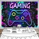 thumbnail image 2 of Fondo de videojuegos, fondo de pared de ladrillos con grafiti de neón, controlador de juegos para niños y adolescentes, suministros para fiestas de cumpleaños, pancartas de fotografía, decoración,, 2 of 4