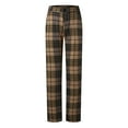 thumbnail image 6 of ZHUASHUM Mens Golf Pants Relax Fit Slim Leg Casual Plaid Printed Pocket Zipper Button Feet Trousers Brown L, 6 of 9