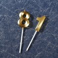 thumbnail image 4 of 18th Birthday Candles Gold Number 18 Cake Topper Party Decorations, 4 of 6