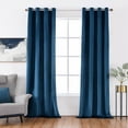 thumbnail image 2 of PHOENIGON Velvet Solid Color Metal Grommets Room Darkening Curtain Panels (Set of 2 ), 2 of 11