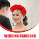 thumbnail image 3 of 1 diadema de flores para novia, hermosa diadema de flores para boda, accesorio para el cabello (rojo), 3 of 6