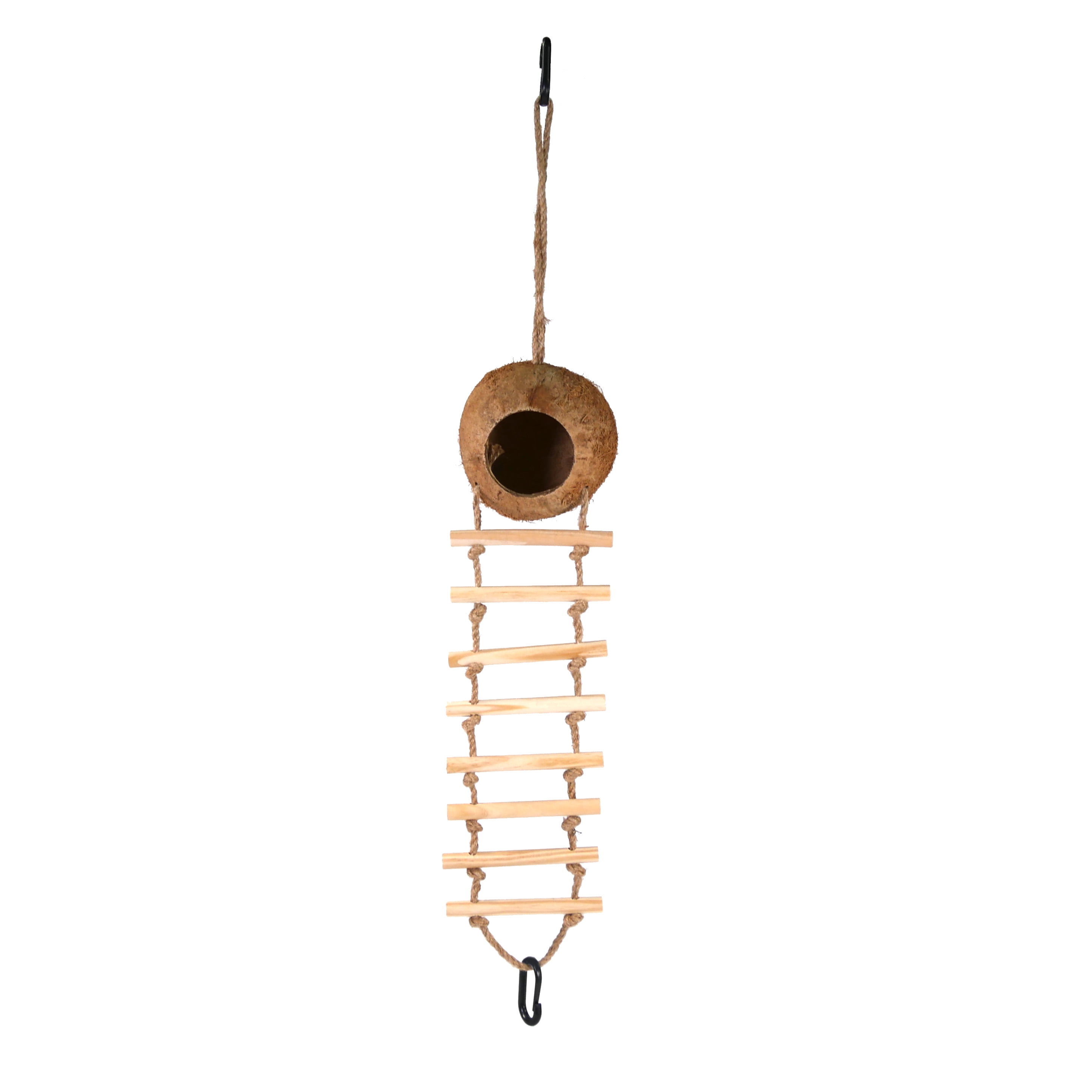 (4 pack) Eco-Friendly Coconut Hide Birdhouse with Ladder by Penn-Plax