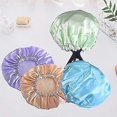 thumbnail image 5 of Shower Cap, 4-Pack Shower Caps for Women, Double Waterproof Layer Shower Cap, Reusable Hair Caps, 5 of 5