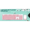 thumbnail image 4 of Combinación de teclado y ratón inalámbricos, teclado lindo, tecla redonda Retro rosa, teclado Retro ultrafino y silencioso de 2,4 GHz para ordenador portátil, 4 of 5