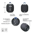 thumbnail image 2 of Logitech Core 984-001876 WONDERBOOM 4 Portable Waterproof Bluetooth Speaker with Big Bass and 360-Degree Sound, Black Bundle with Deco Essentials Premium Hard EVA Case and 6FT Braided Micro USB Cable, 2 of 12