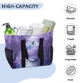 thumbnail image 5 of Large Hand-Held Storage Bag Kitchen Reusable Grocery Bags， Travel Tote Bags， Waterproof Tote，Laundry Bag，Beach Bag， Pool Bag Purple River Picture, 5 of 8