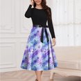 thumbnail image 5 of Christmas Dresses for Women Crew Neck Print Long Sleeve Casual Fashion Pullover Dress, 5 of 6