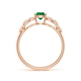 thumbnail image 2 of ANGARA Natural Nature Inspired Round Emerald Leaf Shank Ring in 14K Rose Gold for Women (Size-5mm) | May Birthstone, Birthday, Anniversary, Jewelry Gift for Women | Natural Emerald Ring, 2 of 9