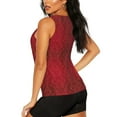 thumbnail image 3 of Bixox Women's Vintage Burgundy Printed Sleeveless Fitness Workout Running Quick-Dry Tank Top, 3 of 7