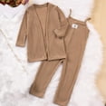 thumbnail image 2 of AINIYS Girls Long Sleeved Windbreaker Coat Camisole Jumpsuit Set Soft Material Stylish Casual Outfit for Dailywear Spring Fall Clothing Brown 2 Years, 2 of 9