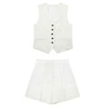 thumbnail image 3 of TRAF 2024, conjunto De pantalones cortos De moda Vinatge para Mujer, chaleco Blanco sólido sin mangas + pantalones con bolsillos, conjunto De dos piezas para Mujer, ropa De calle para Mujer, 3 of 5