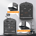 thumbnail image 3 of Mango Steam Metal Wall-Mounted Jewelry & Earring Organizer for Women (Peacock, Black), 3 of 6