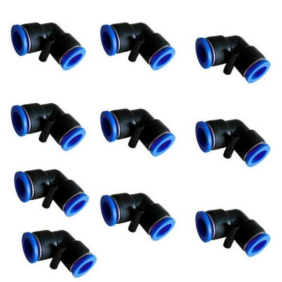 10X 5/32" OD Tube 90 Degree Elbow Pneumatic Fitting Push To Connect Air Fitting