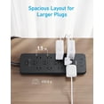 thumbnail image 5 of Anker (paquete de 2) regleta protectora contra sobretensiones (2100J), 12 tomas con 1 USB C y 2 puertos USB para iPhone 15/15 Plus/15 Pro/15 Pro Max, cable de extensión de 5 pies, enchufe plano, 20 W, 5 of 5
