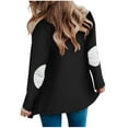 thumbnail image 3 of Fanxing Weekly Deals Women's Fashion Long Sleeve Cardigan Jacket Coat Flowy Open Front Long Cardigans Costumes Fall Deals On Prime Day Black,M, 3 of 7