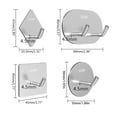 thumbnail image 5 of Set of 5 Adhesive Towel Holders Coat Hangers Modern Bathroom and Kitchen Hooks, 5 of 15