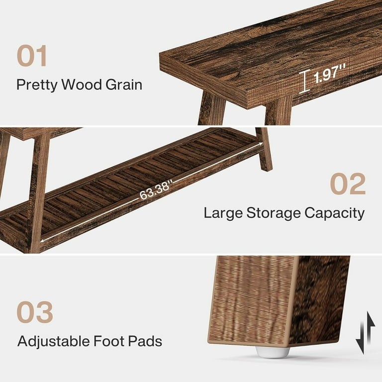 Tribesigns 70.86-Inch 2-Tier Console Table: Farmhouse