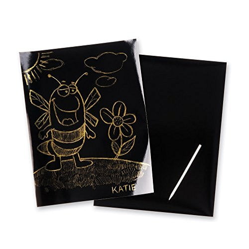 Gold & Silver Foil Scratch Art Papers With Stylus 10 Per Pack