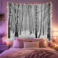 thumbnail image 2 of Winter Birch Forest in Misty Snow, Serene Minimalist for Nature Lovers, Atmospheric Woodland Art Print, Housewarming Gift, Tapestry Wall Hanging for Bedroom and Living Room, 2 of 7