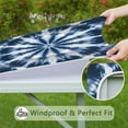 thumbnail image 6 of Blue Tie Dye Starburst Pattern Square Fitted Tablecloth with Elastic Edge,Square Table Cover,Washable Elastic Table Cover for Home Kitchen Party Decor 34"x34", 6 of 6