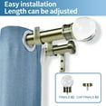 thumbnail image 2 of Urbanest Crystal Ball Flat Button 1" 3/4" Double Drapery Curtain Window Rod Set - 84" to 120", Antique Brass, 2 of 6