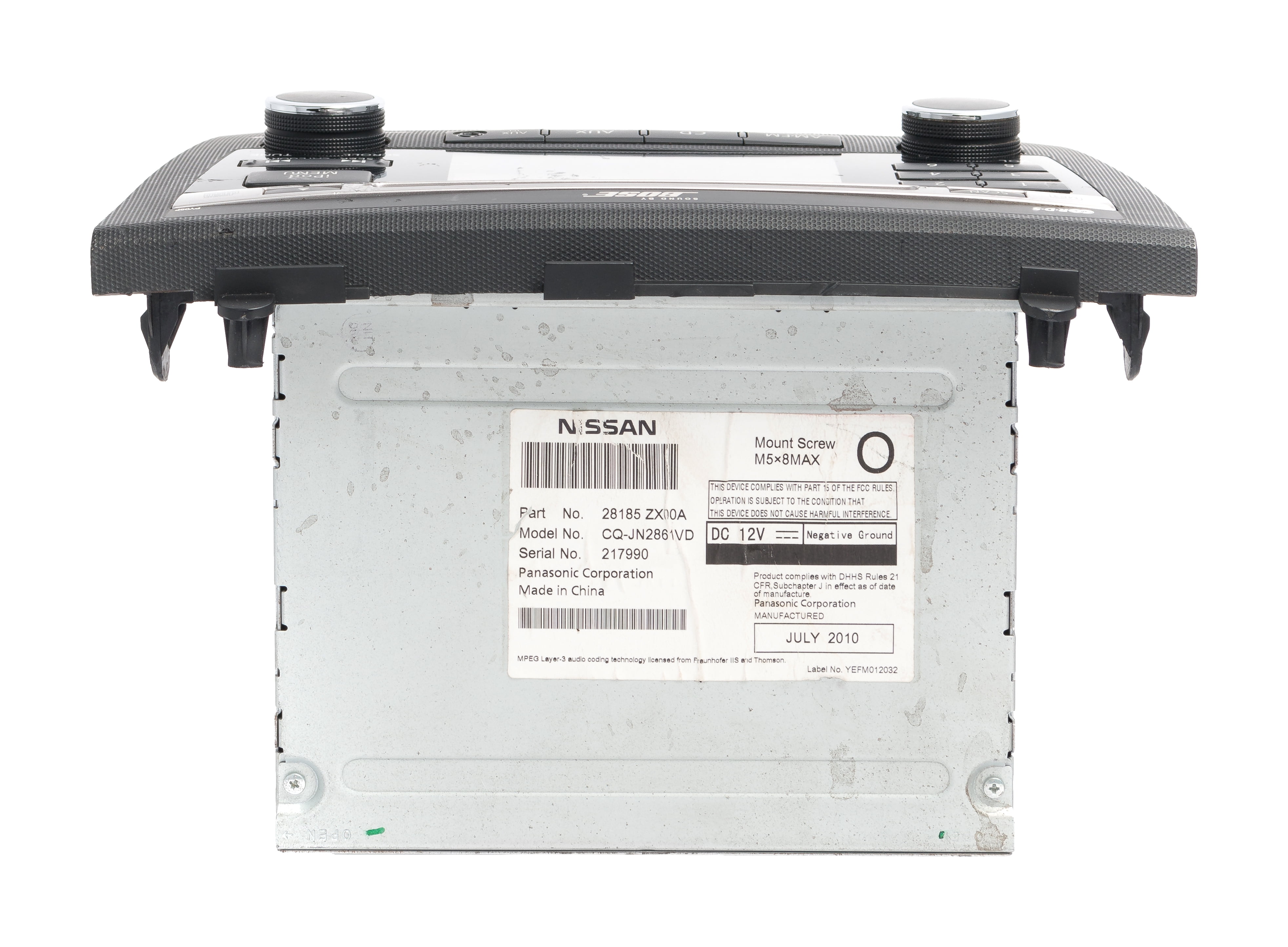 Restored 20102013 Nissan Altima AM FM Radio CD Player MP3 Aux Port 28185ZX00A Face PY05F (Refurbished)