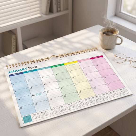 18-Month Wall Calendar 2027-2028, Simplified Desk Planner with Countdown, Yearly Schedule Organizer for Office, Home &, Large Print Monthly Overview