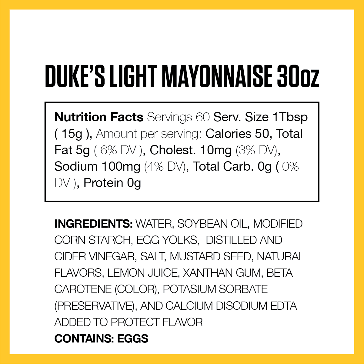(3 pack) Duke's Mayonnaise, Light Mayo - 30 oz Jar
