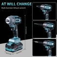thumbnail image 5 of 550N.m Cordless Impact Wrench, 6 Speed, 1/2 Inch 406ft-lb Electric Impact Gun, High Torque Brushless Motor, 0 to 3300 RPM,2x4.0A Batteries,21 Accessories, 5 of 15