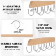 thumbnail image 4 of Topekada 2 Pack Belt and Tie Hanger for Closet,Wooden Tie Belt Holder with 28 Hooks,360 Degree Rotating Multiuse Tank Top Hanger for Closet Wardrobe Organizers and Storage(Nature), 4 of 8