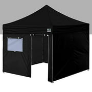 Eurmax USA Full Zippered Walls for 10 x 10 Easy Pop Up Canopy Tent,Enclosure Sidewall Kit with Roller Up Mesh Window and Door 4 Walls ONLY,NOT Including Frame and Top(Black)