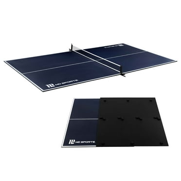 MD Sports Official Size Table Tennis Conversion Top, 4 Piece Foldable Design with Net - Blue