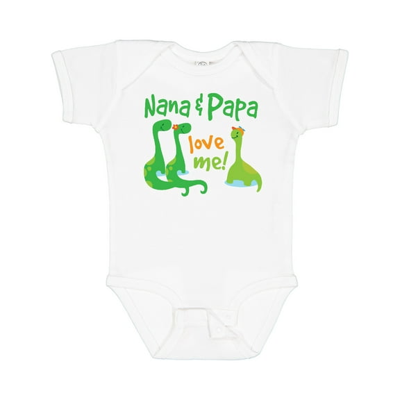 Inktastic Nana Papa Love Me Grandchild Dinosaur Boys Baby Bodysuit