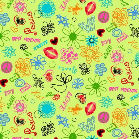 Cotton Novelty Prints Fabric, per Yard