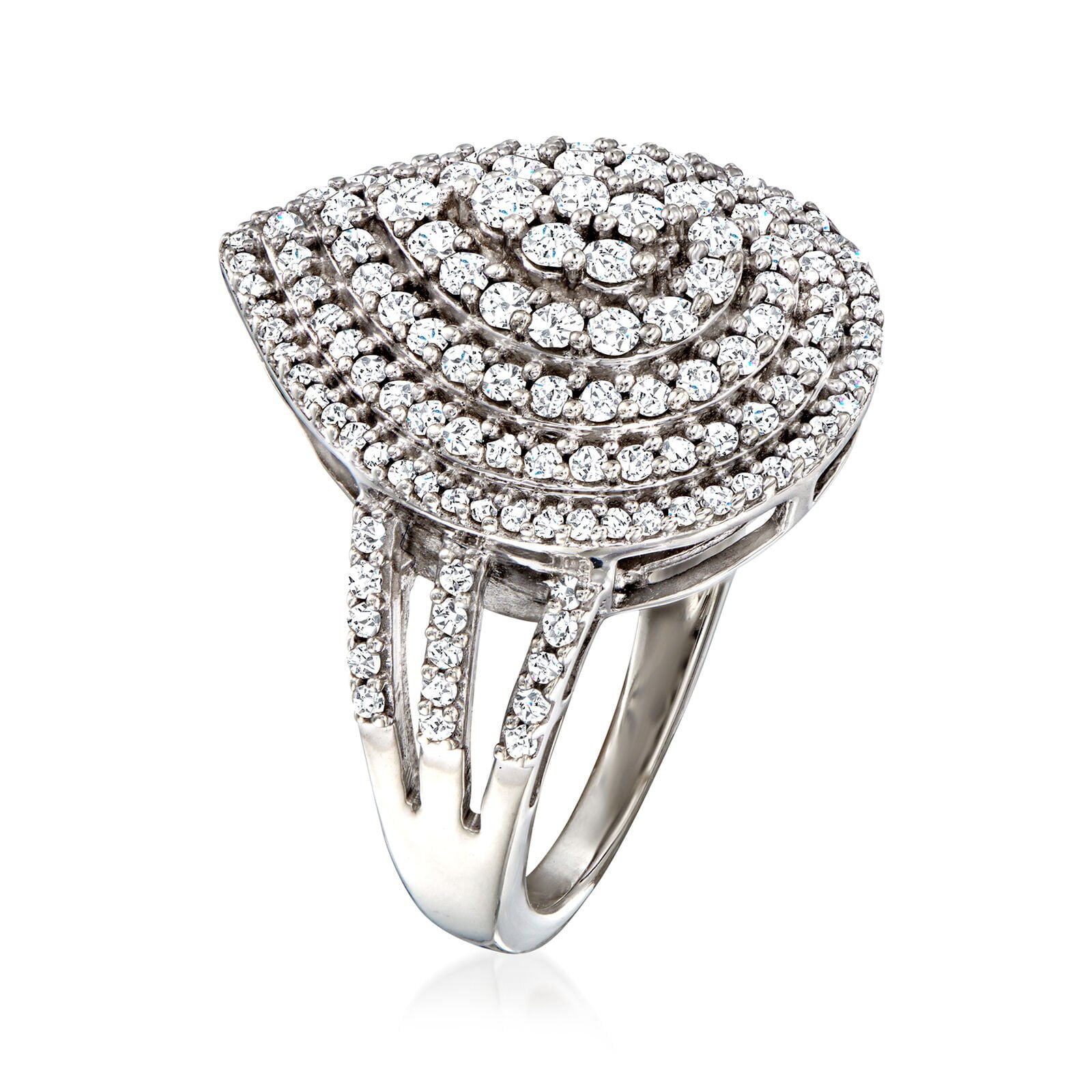 2.2 Carat Diamond Ring 14K White Gold Over Women Gift
