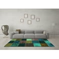 thumbnail image 3 of Ahgly Company Machine Washable Indoor Rectangle Patchwork Turquoise Blue Transitional Area Rugs, 2' x 3', 3 of 4