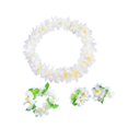 thumbnail image 3 of Guirnalda de flores artificiales para fiestas temáticas hawaianas, conjunto de leis hawaianos Blanco, 3 of 9