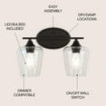 thumbnail image 4 of JONATHAN Y Clara Iron/Seeded Glass Cottage Rustic LED Vanity Light, by JONATHAN  Y 2-Light, 4 of 5