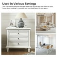 thumbnail image 2 of Tina's Home Farmhouse White Soild wood End Tables Set of 2 with Charging Station, 3 Drawer Side Table with Pull-Out Tray for Living Room, Small Spaces, 2 of 7