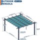 thumbnail image 5 of Blue 10x13 ft outdoor metal gazebo con retractable awning y uv resistance, 5 of 7