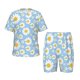 thumbnail image 1 of Balery Daisies Flowers Conjunto de Pijama Infantil de Manga Corta con Estampado – Ropa de Dormir de Algodón Suave-Large, 1 of 6
