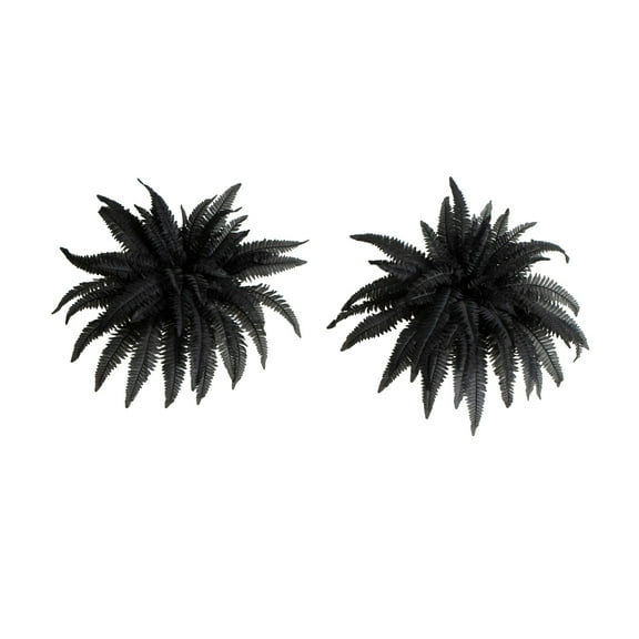 Nearly Natural 40in. Artificial Halloween Black Boston Fern - Set of 2