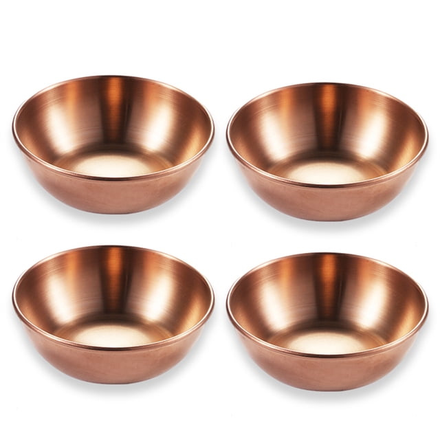 Billuyoard Paquete de 4 platos de salsa de acero inoxidable, cuencos de inmersión, bandeja de postre de cocina para el hogar para comedor, Type5 NO5