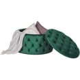 thumbnail image 6 of Homebeez Round Storage Ottoman Button Tufted Footrest Stool Coffee Table Children Sofa Stool,Green, 6 of 10