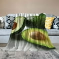 thumbnail image 2 of Chilfamy   Avocado Blanket, Super Cozy Realistic Food Blanket for Kids and Adult, Cartoon Fruits Avocado Throw Blanket for Sofa Couch Bed Beach, Light Soft and Warm Decor Blanket White, 2 of 6