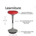 thumbnail image 3 of Learniture Adjustable-Height Active Learning Stool, Red, LNT-RIA3052RD-SO, 3 of 5