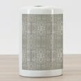 thumbnail image 3 of Grey Ceramic Toothbrush Holder, Victorian Lace Flowers and Leaves Retro Background Old Fashioned Graphic, Decorative Versatile Countertop for Bathroom, 4.5" X 2.7", Grey Beige, by Ambesonne, 3 of 4