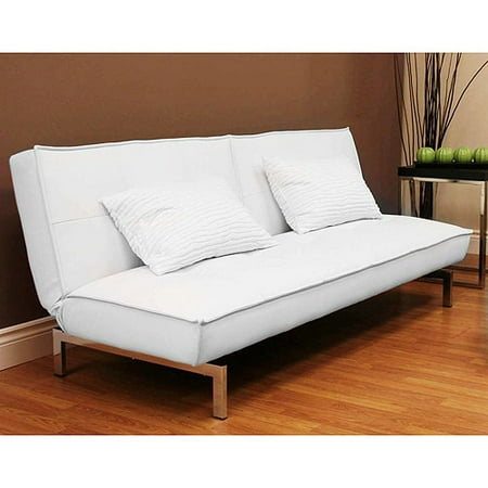 Belle Faux Leather Convertible Futon Sofa Bed, White