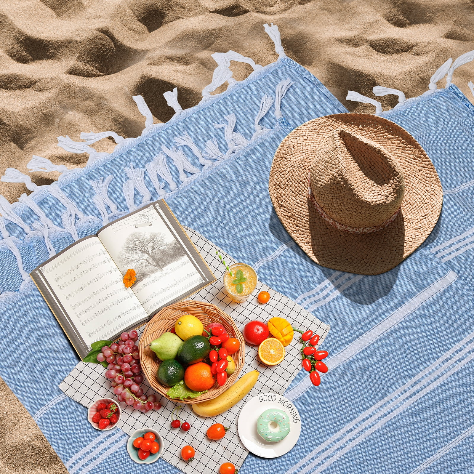 2-Pack Cotton Beach Towels - 81.9"x61" Oversized Quick-Dry, Sand-Free & Lightweight Towels for Travel, Beach, Pool, Camping & Bathroom