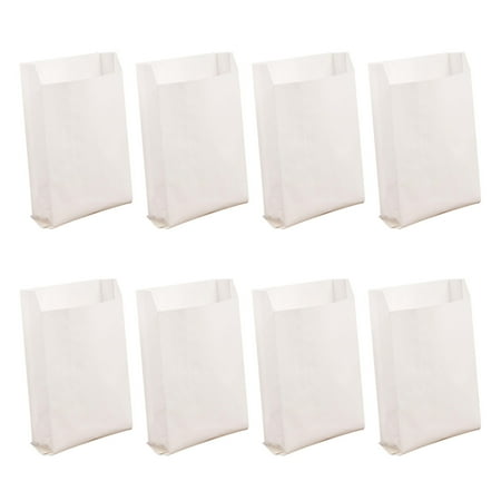 

MyBeauty 100Pcs Baking Bags Portable Waterproof Oilproof Wide Application Food-Grade Package Disposable Packaging Flat White Kraft Paper Bags Bakery Supplies